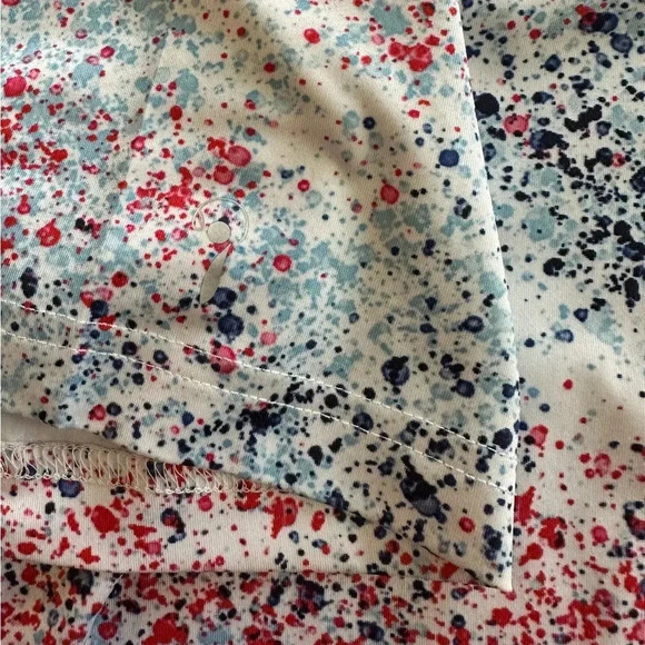 PPOLAFLON Golf Polo Shirt Size XL Red White Blue Printed Activewear Casual - Picture 6 of 8